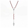Colar terço AMEN clássico cristais coral prata 925 acab. ródio 100x100