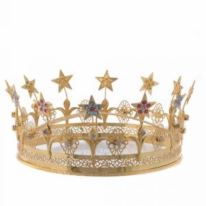 Coroa Nossa Senhora latão dourado filigrana