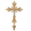cruz processional latao decorado corpo prateado