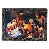Laca papel-machê russa decorada Nascimento de Jesus
