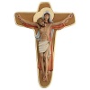 crucifixo virgem suporta jesus madeira tintas de oleo mato grosso