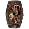 Barril com presépio completo napolitano figuras terracota altura média 8 cm, 60x30x25 cm
