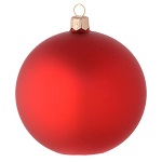 Bola de Natal vidro vermelho opaco 100 mm