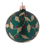 Bolas de Natal vidro verde decoração gilbarbeira dourada 80 mm 6 pecas