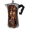Presépio completo napolitano cafeteira moka com FUMAÇA VERDADEIRA, figuras terracota altura média 8 cm, medidas 102x60x52 cm