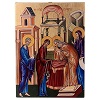 Ã�cone pintado Ã  mÃ£o tÃ©cnica bizantina sobre madeira ApresentaÃ§Ã£o no Templo 19x26 cm