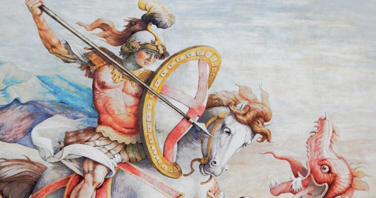 A história de São Jorge a matar um dragão
