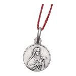Medalha Santa Teresa do Menino Jesus prata 925 radiada 10 mm 2