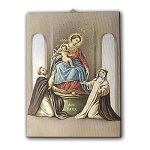 Quadro na tela Nossa Senhora do Santo Rosário de Pompéia 70x50 cm 