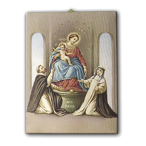 Quadro na tela Nossa Senhora do Santo Rosário de Pompéia 70x50 cm 
