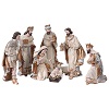 Natividade 9 figuras resina pintada