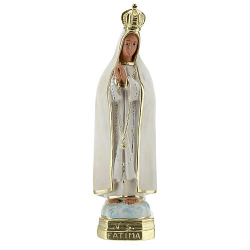 nossa senhora de fatima imagem gesso 20 cm pintada a mao barsanti