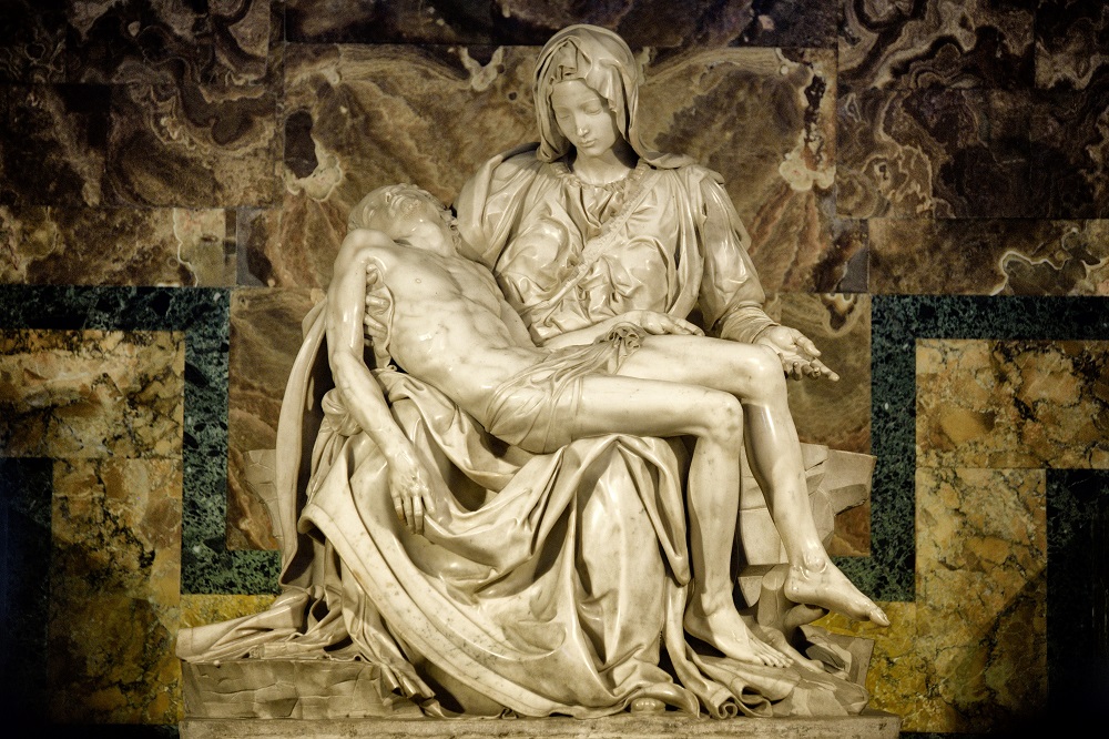 A Lamentação de Michelangelo Pieta e Giotto