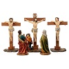 Crucificao Jesus resina conjunto 5 pecas