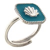 anel ajustavel concha azul holyart