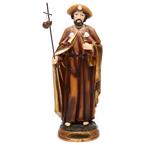 Imagem São Tiago apóstolo 30 cm resina corada