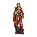 Santa Sabina pintada com palmeira e livro madeira bordo Val Gardena