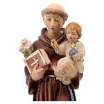Santo António de Lisboa com menino madeira pintada Val Gardena 