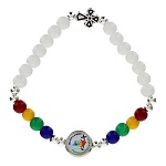 pulseira jubileu 2025 elastica contas ceramica