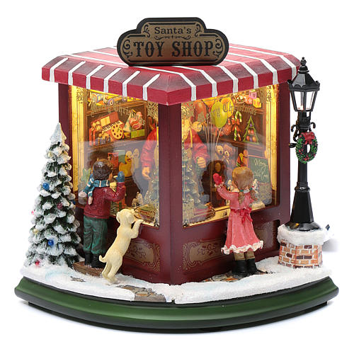 Loja de brinquedos natalinos 20x25x15 cm 