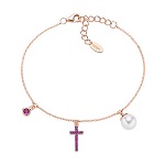 Pulseira de pérola e cruz com zircões AMEN em prata 925 – 150x150