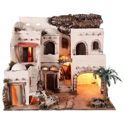 Vila em estilo árabe com oásis para presépio napolitano de 10 cm