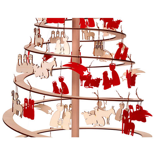 Enfeites de Natal SPIRA Natividade para árvore 6 cm Medium feltro madeira 20 unidades