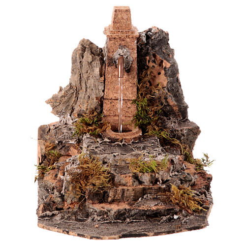 Fontanário antigo com musgo 20x20x25 cm presépio napolitano 12 cm
