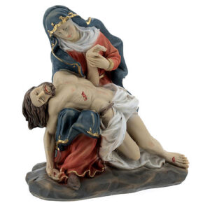 Cena Pietà base natural imagem resina 17 cm